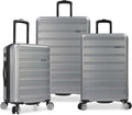 Travel Select Snowcreek Hardside Expandable Spinner Luggage Set w/USB Port, Gray, 3-Piece