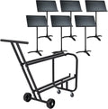 Manhasset Music Stand for Sheet Music, 48 Symphony Model (6-Pack) + Manhasset 1920 Short Storage Cart for Music Stands