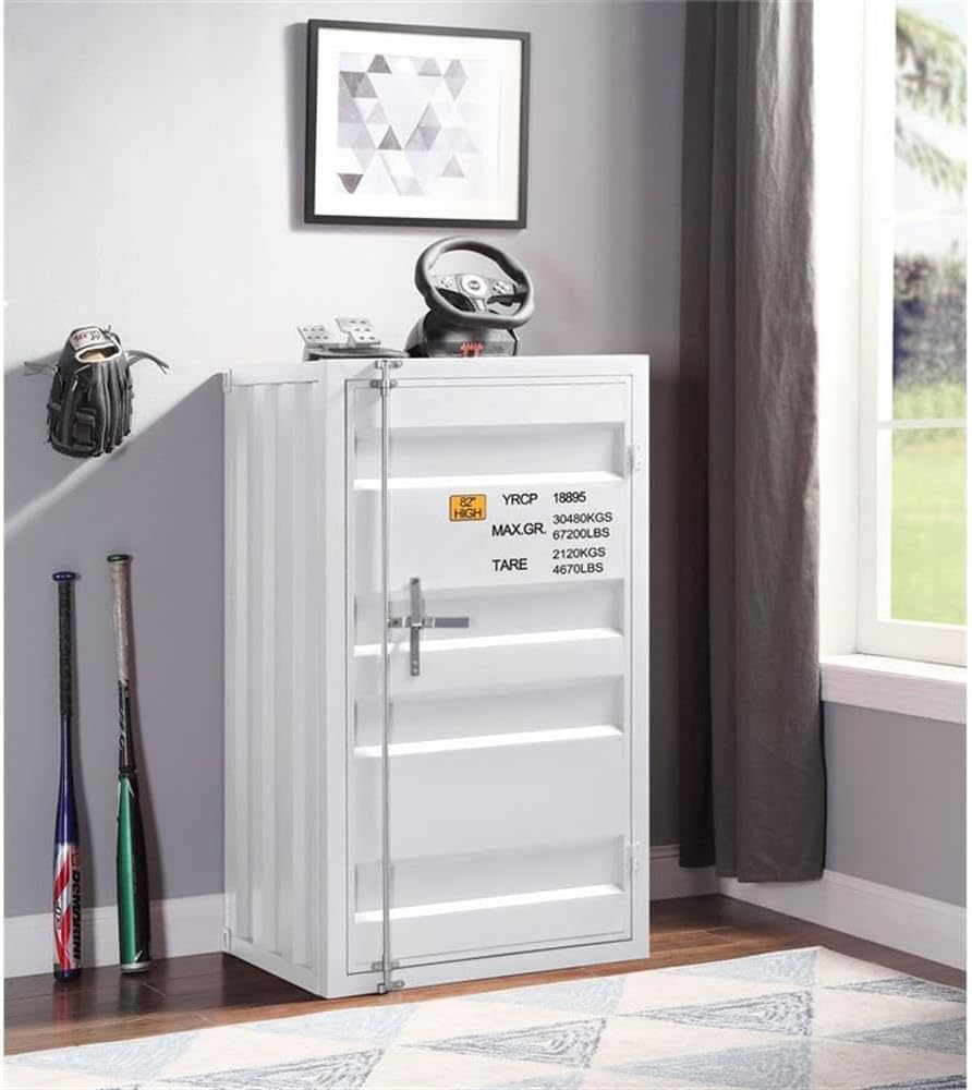 Acme Cargo Metal Chest with 1 Door in White