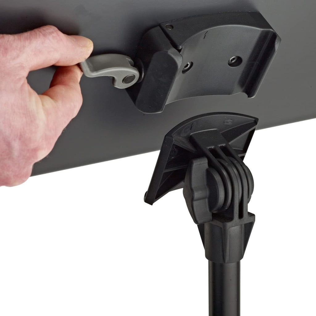 K&M Konig & Meyer 11870.015.55 Orchestra Music Stand | Large Deep Steel Desk Holder For Music Sheets Or Book | Sturdy Tripod Base | Adjustable 3pc Telescopic Design | Portable | German Made | Black