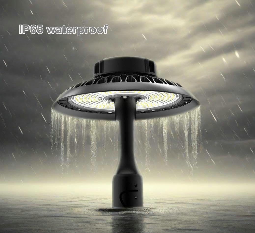 Post Top Light 150W LED Area Light 16000Lm Pure White (500W Equivalent) Garden Pole Lights Outdoor Post Top Lamps Pathway Pole Light Fixture for Street Yard Garden