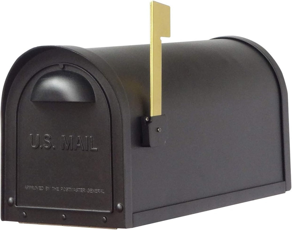 Special Lite Classic Curbside Mailbox with Ashley Front Single Mailbox Mounting Bracket - TC-ASH-FS-1008-BLK