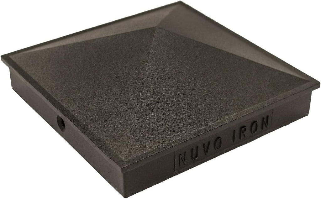 Nuvo Iron 4' x 4' Black Aluminum Ornamental Pyramid Post Cap, Pack of 24