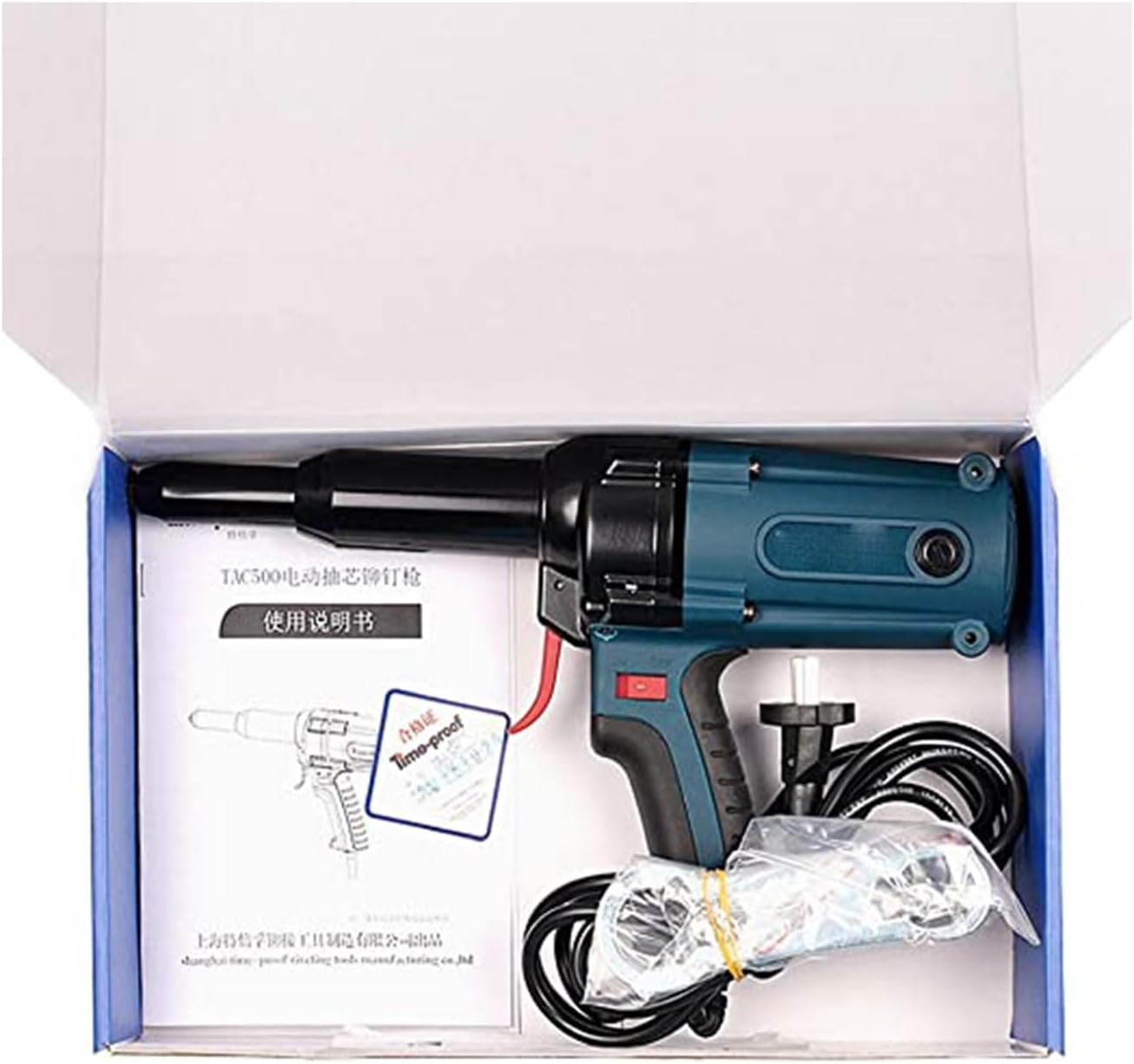 Electric Rivet Gun,400W Heavy Duty Electrical Riveter Blind Rivet Gun Industrial and Long Mouth Power Riveting Tool for 3.2-5.0Mm Blind Rivets