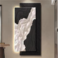 Wall Decoration with Lights, 3D Wall Art Decor, Relief LED Decorative Painting, Modern Wall Sculptures, Plug-in Power Supply Wall Hanging Painting for Living Room, Bedroom(B,47.2x23.6in)