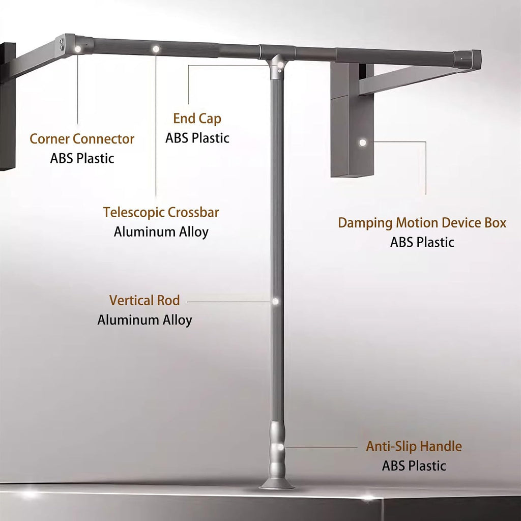 Pull Down Closet Rod,44 Lbs Load Capacity,Adjustable Width Wardrobe Lift Rail Organizer,Side Mounted Hanger,Storage Organizer Soft Close Garment Hanging Rack(Size:89-121cm (35.04-47.64 inches))