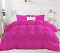 Pinch Pleated Soft 400 GSM All Season Hot Pink 5 Piece Queen Size Comforter Set (Comforter + 4 Pillowcases) 600 Series Egyptian Cotton Comforter Bedding Set