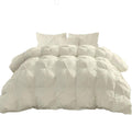 Ivory Solid Light Weight Pinch Pleated Down Comforter- Oversized Queen Size 98 x 98 Inches 1 Piece All-Season Duvet Insert, 500 GSM With Corner Tabs 100% Egyptian Cotton- ( Ivory Solid )