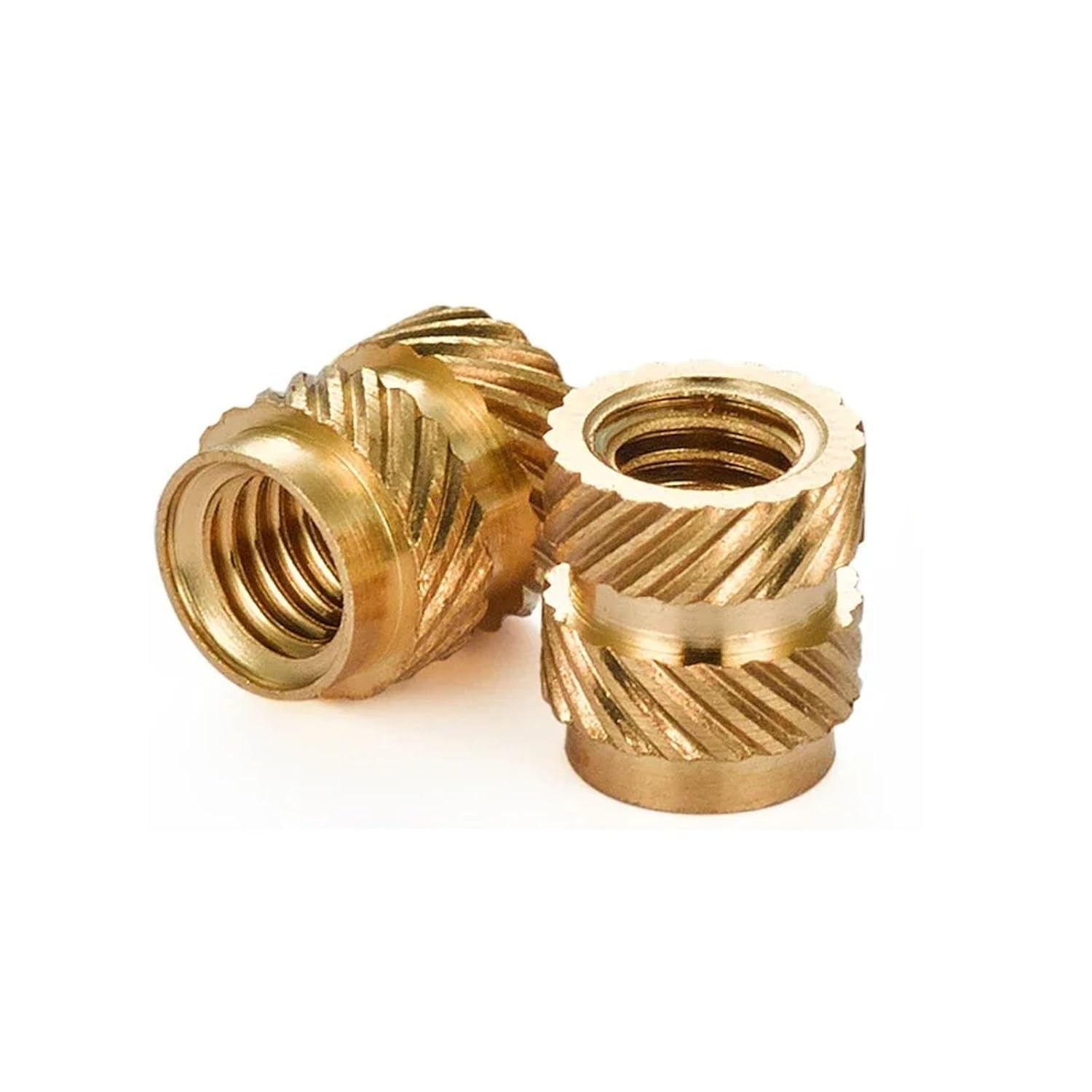 300pcs M5 M6 Heat Threaded Insert Nuts Brass Hot Melt Molding Knurled Injection Metal Copper Lock Nut for 3D Printer(M6x10x9 (300pcs))