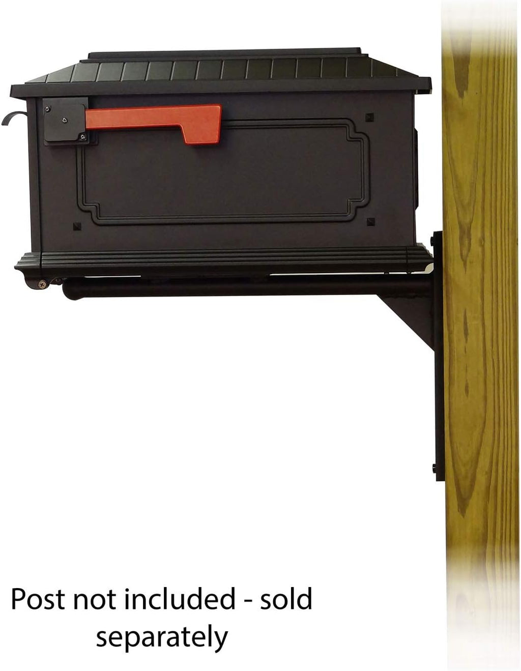Special Lite Kingston Curbside Mailbox with Ashley Front Single Mailbox Mounting Bracket - TC-ASH-FS-1017-BLK