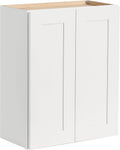 Solid Wood Wall-Mounted Medicine Cabinet, Kitchen Wall - Cabinet, Bathroom Cabinet Wall Mounted with Adjustable Shelves, 2 Doors Wall Calbinet (White, 30' W x 36' H x 12' D)