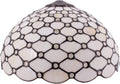 Tiffany Lamp Shade Replacement W16H7 Inch Stained Glass Crystal Pear Bead Lampshade Fit For Table Lamps FLoor Lamp Ceiling Fixture (3 Hooks)Pendant Hanging Light S005 WERFACTORY Home Office Decoration