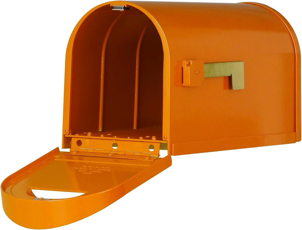 Special Lite Modern Dylan Curbside Mailbox - Orange Aluminum Mailbox for Post Mount - SCD-1008-ORG