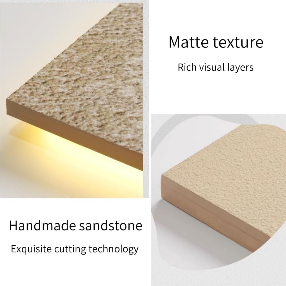 Creative Sandstone Wall Art Decor with Vase and Artificial Plant, Plug-in Power Supply LED Decorative Painting, Lighted Sandstone Wall Decor for Living Room, Entrance Hall, Corridor(Black,23.6*23.6in)