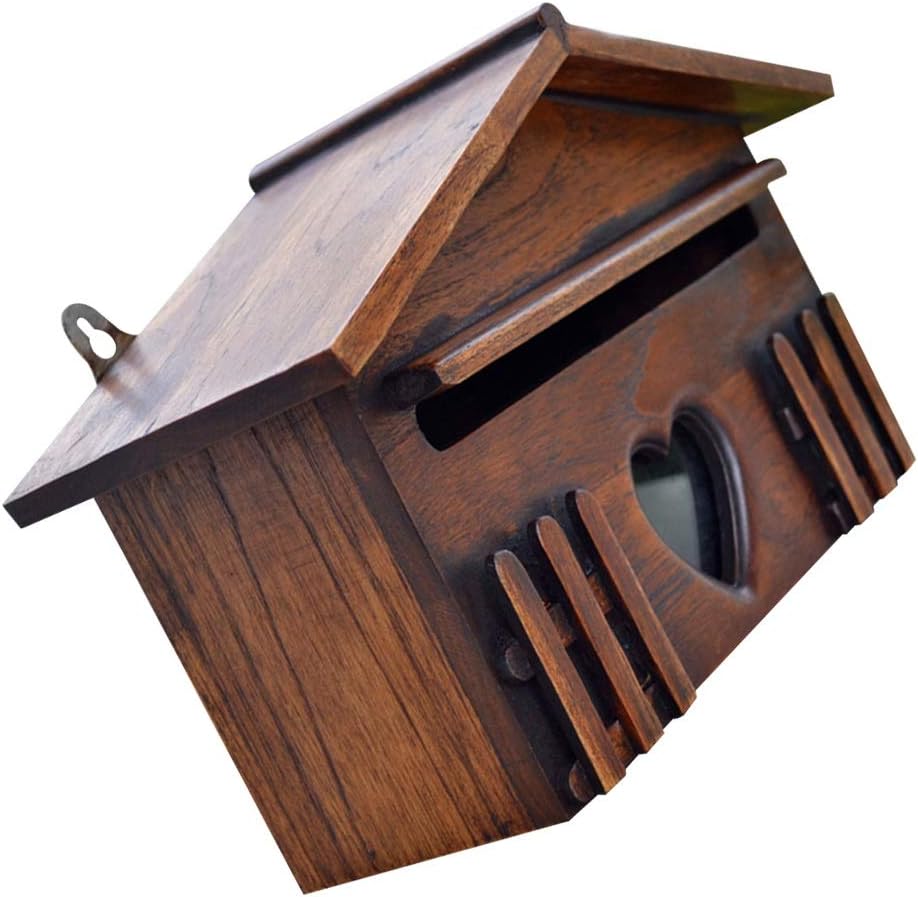 1PC Waterproof Outdoor Wooden Post Box Letter Mailbox Lockable Wall Mounted Mail Box Secure Letterbox Garden Home Decoration