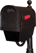 Special Lite Floral Curbside Mailbox with Paper Tube - Black Aluminum Mailbox for Post Mount - SCF-2003-BLK