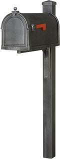 Special Lite Berkshire Curbside Mailbox with Wellington Post - Swedish Silver Aluminum Mailbox with Post - SCB1015_SPK720-SW