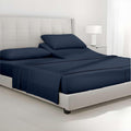 SlumberWell Top Split King Sheets Sets for Adjustable Beds, Half Split King Sheet Sets for Adjustable Beds 18' Deep Pocket, 34' Split Top Sheets Giza Cotton Sheets, Navy Blue Solid