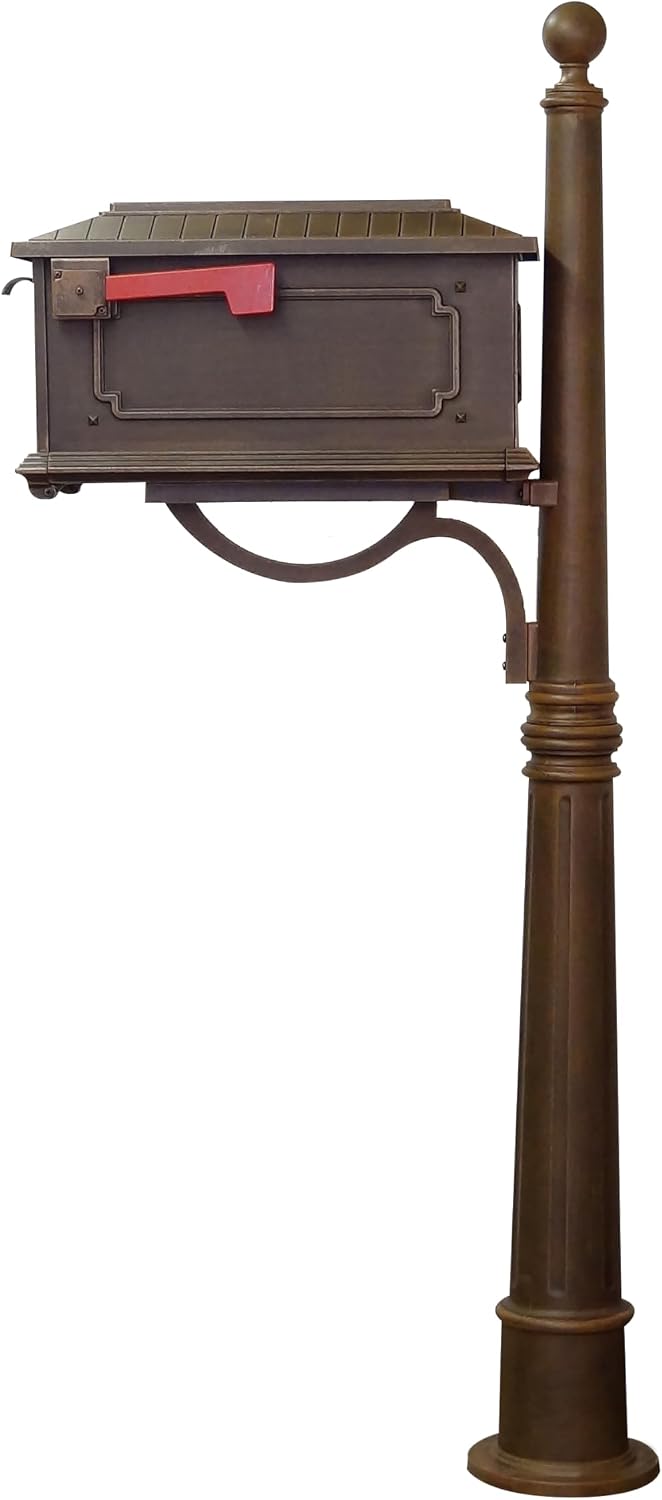 Special Lite Kingston Curbside Mailbox with Ashland Post - Copper Mailbox with Aluminum Post - SCK-1017_SPK-600-CP
