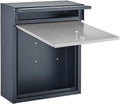 Suggestion Box Business Drop Boxes Donation Box Modern Large Mailbox for A4 Mail, Outside Wall Mount Locking Post Box, Metal Vertical Letter Drop Box for Home Residential Office Porch ( Color : Gray )