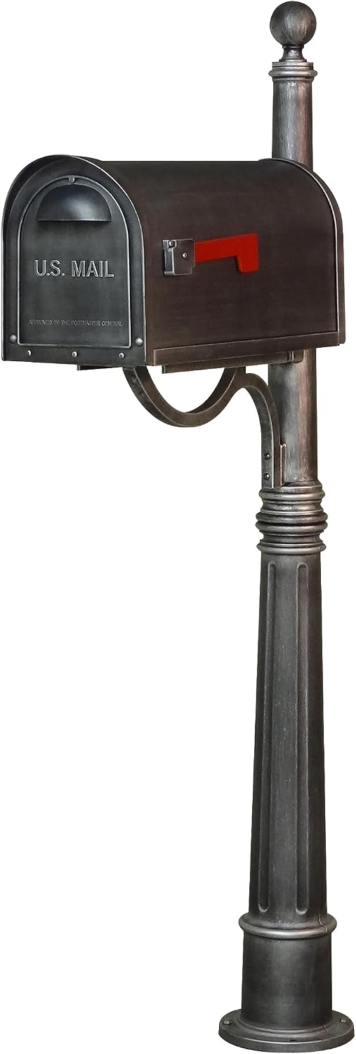 Special Lite Classic Curbside Mailbox with Aluminum Post - Swedish Silver Mailbox with Ashland Post - SCC-1008_SPK-600-SW