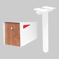 Ilyapa Modern White Mailbox & Black Post Mount Kit: Heavy-Duty, All-Weather Resistant Metal Mailbox with Universal Mounting Post Sleeve for Curbside Residential Use