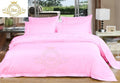 Crown Collection Hotel Beddings 600-Thread-Count 100% Egyptian Cotton 4 Piece Sheet Set Fit Upto 12' Deep Pocket Queen Size All Around Elastic Fit Damask Striped, Pink