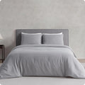 DAPU 100% Linen Duvet Cover Set - Pure Natural French Flax Linen with Corner Ties and Zipper Closure Soft Breathable Durable for Hot Sleepers 1 Duvet Cover 2 Pillowcases (Earl Gray, Queen/Full)