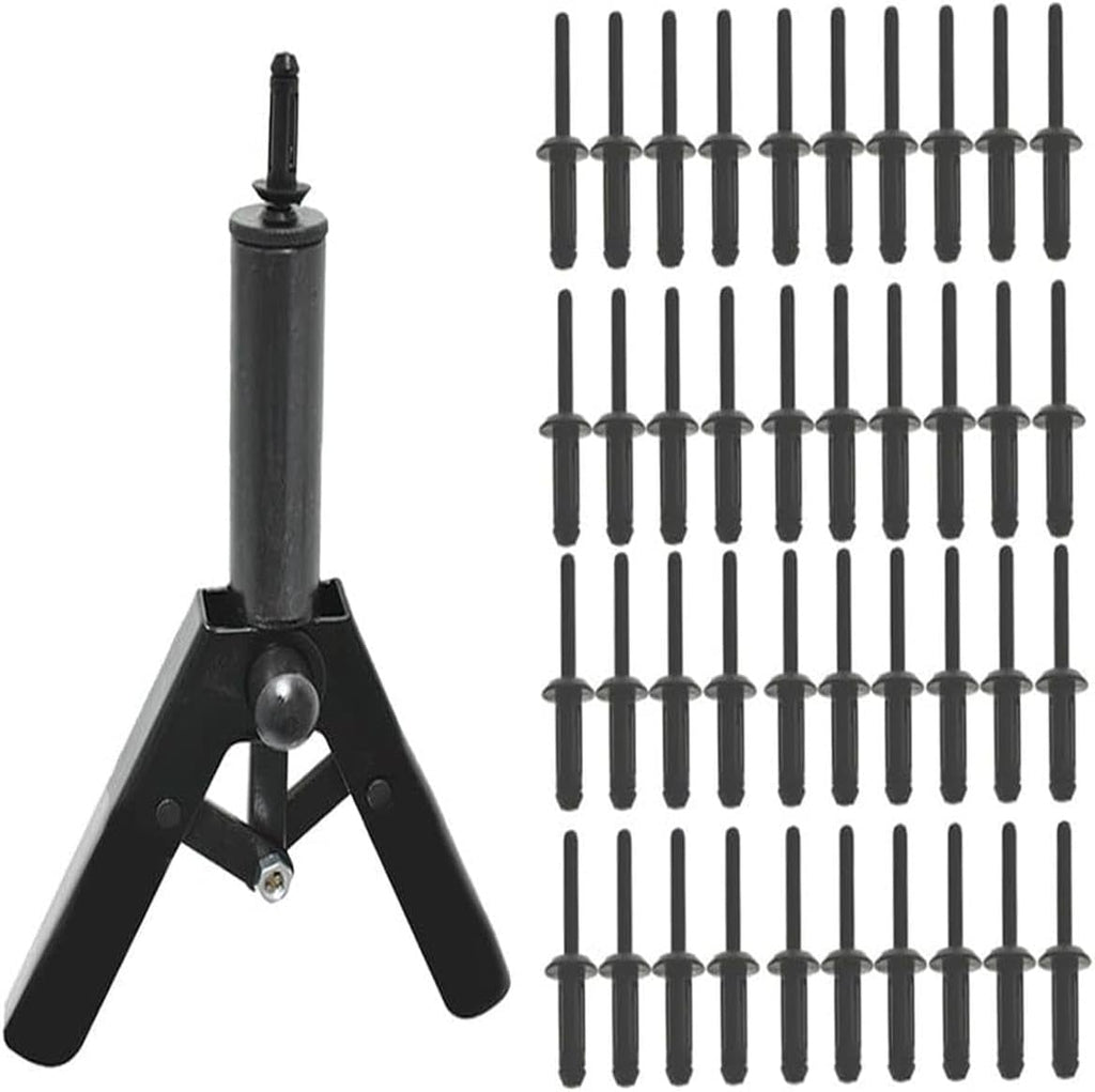 Genuine Plastic Poly Rivet Gun Quick Set Riveting Hand Tool W/ 40 Poly Rivets USA 41Pcs OEM Replacement