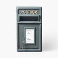 Post Box Classic Grey Large Letter Box Lockable with 2 Keys, Pole Mounted Heavy Duty Cast Iron Mail Box for Home Weatherproof Mailbox Easy to Install, 44 x 24 x 25 cms, 12.8 kg