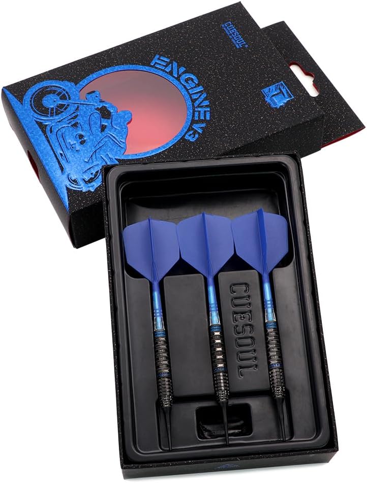 CUESOUL Engine 18/19/20/21g Soft Tip 90% Tungsten Dart Set with Oil Paint Finished and Unifying ROST T19 Carbon Flight