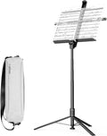KraftGeek 66' Foldable Music Stand for Sheet Music with Carrying Case