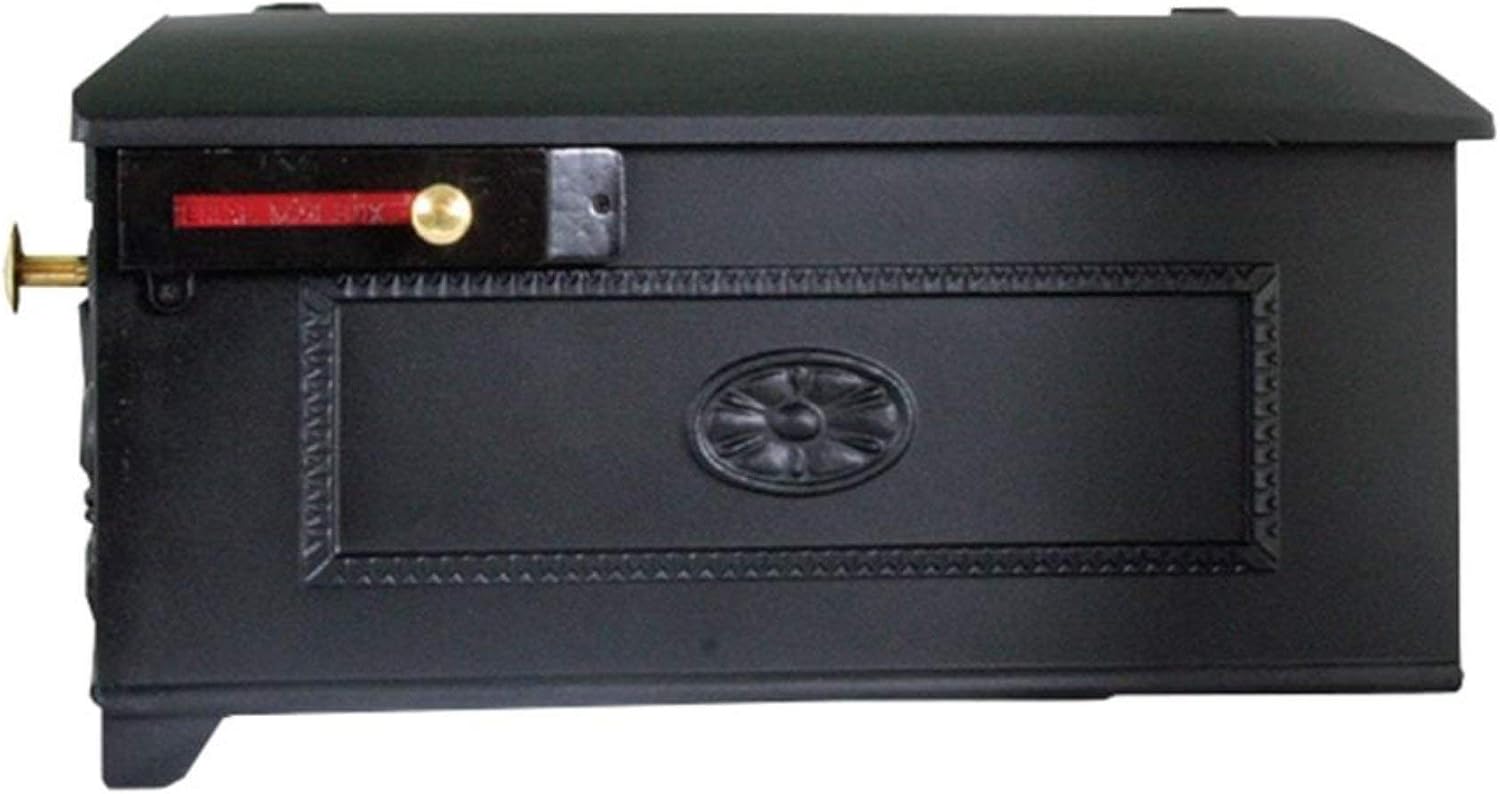 Generic Zero Shipping Cost • Old World MailboxFramed Fleur de Lis Imperial Mailbox (Size is Standard, Color is Black) Box Only