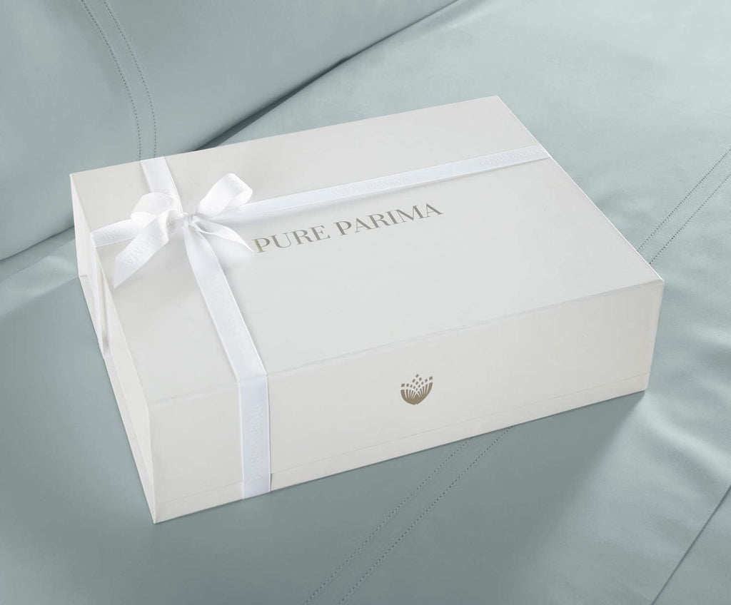 Pure Parima Yalda Duvet Cover Set – 100% Certified Egyptian Cotton, Double-Hem Stitch, Queen, Spa