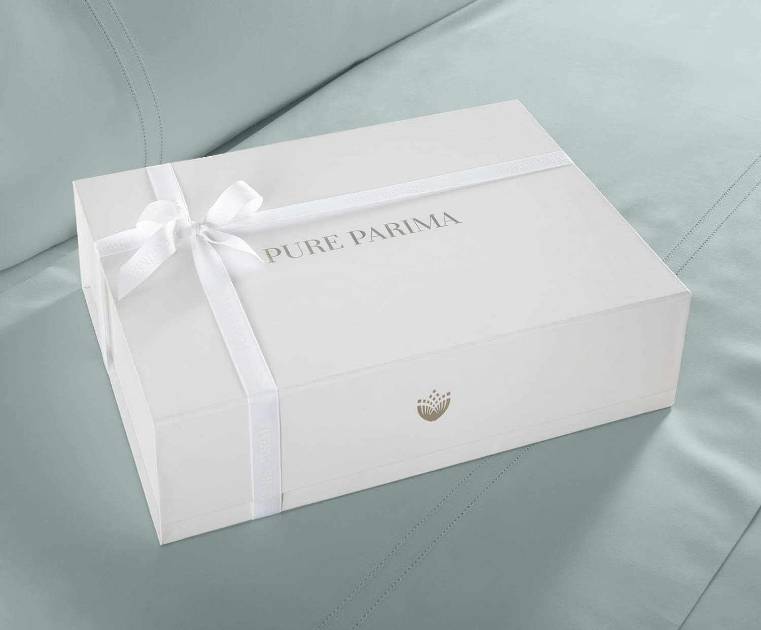 Pure Parima Yalda Duvet Cover Set – 100% Certified Egyptian Cotton, Double-Hem Stitch, Queen, Spa