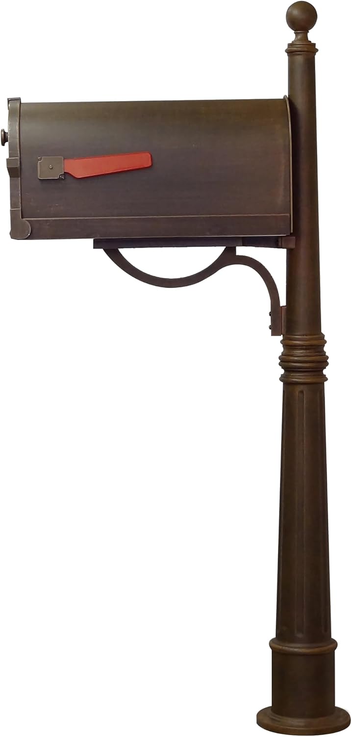 Special Lite Savannah Curbside Mailbox with Ashland Post - Copper Mailbox with Aluminum Post - SCS-1014_SPK-600-CP