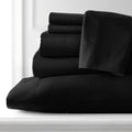 100% Giza Cotton, 1000 Thread Count, 6-PC Bed Sheet Set [Queen Size, Black Color] 18 inches Deep Pockets, Long Staple Cotton Breathable Soft Silky Sateen Weave