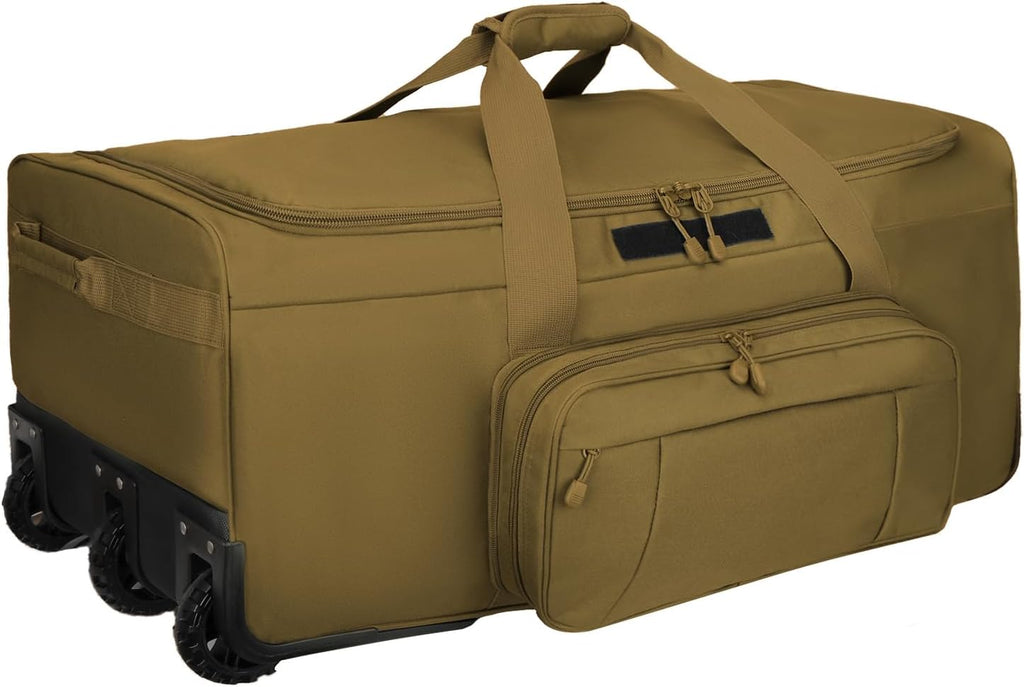 120L 3-Wheel Rolling Duffle Bag - Heavy Duty Military Deployment Bag, Durable Wheeled Duffle Luggage for Travel, Camping & Outdoor Adventures
