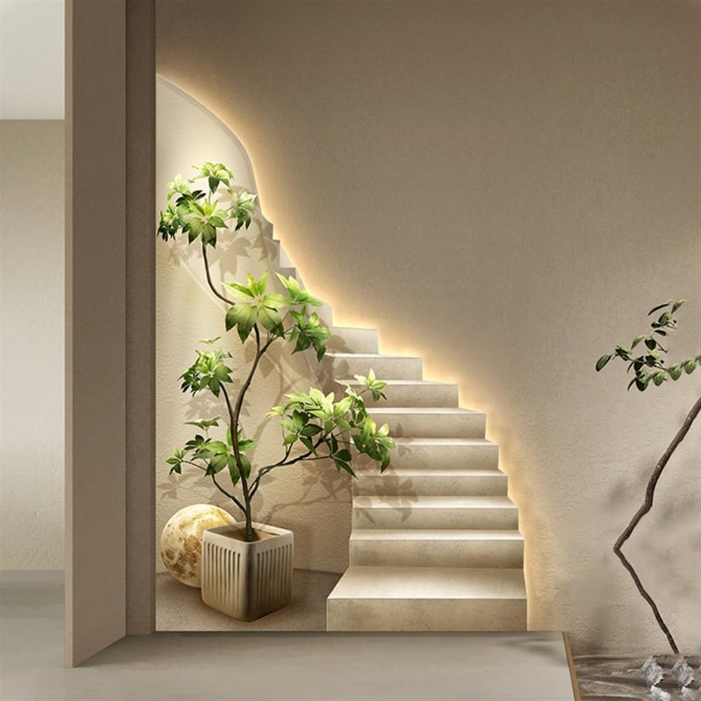 LED Wall Hanging Mural, Plug-in Power Supply Wall Art Decor, 3D Relief LED Decorative Painting, Landscape Wall Sculptures for Living Room Entrance Study Office(D,19.7x27.5in/50x70cm)
