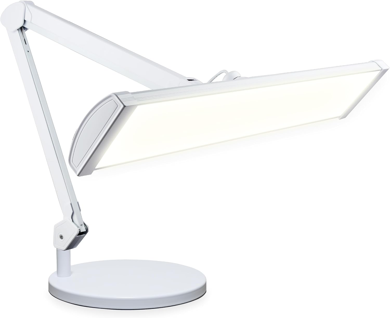 Neatfi 3,500 Lumens LED Desk Lamp with Base – 45W Dimmable | CCT - Adjustable Color Temperature | 3 Light Modes | 540 SMD LEDs | Reading, Craft, Workbench & Office (White-4, 26-Inch Wide Shade)
