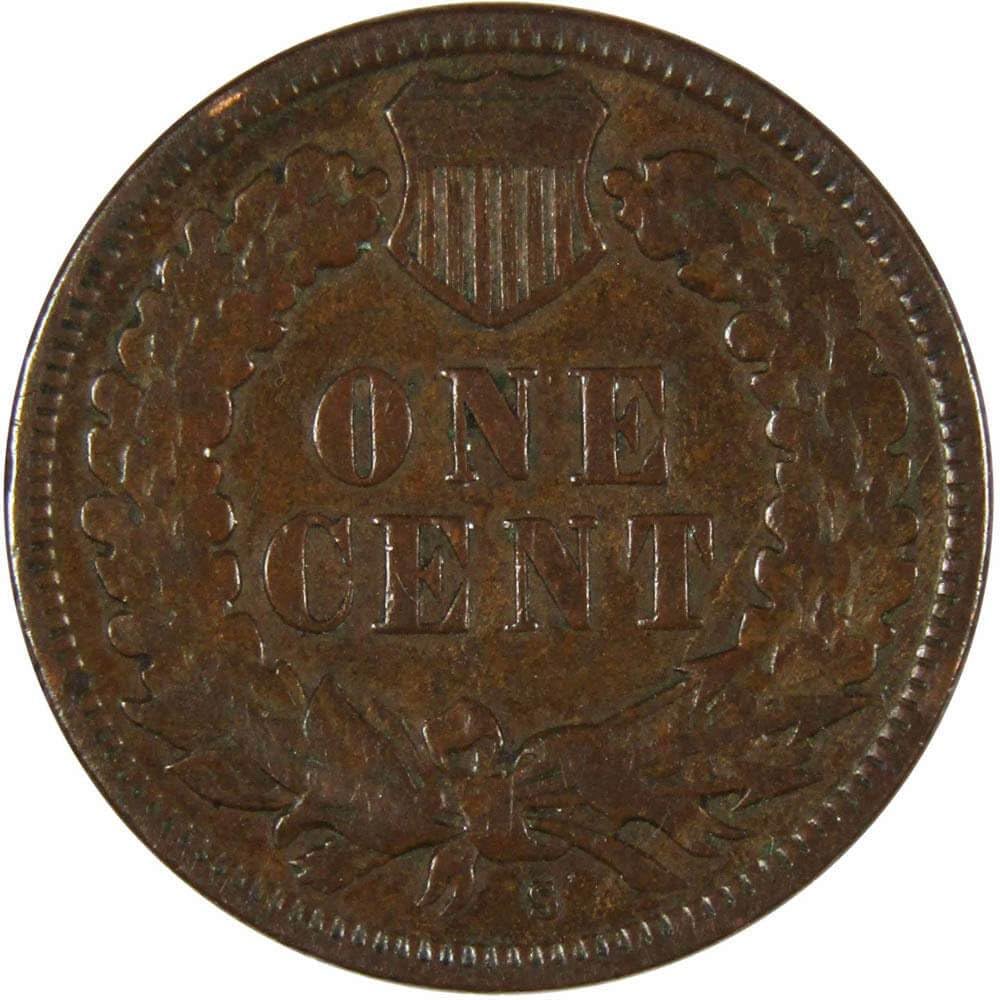 1908 S Indian Head Cent F Fine Penny 1c Coin