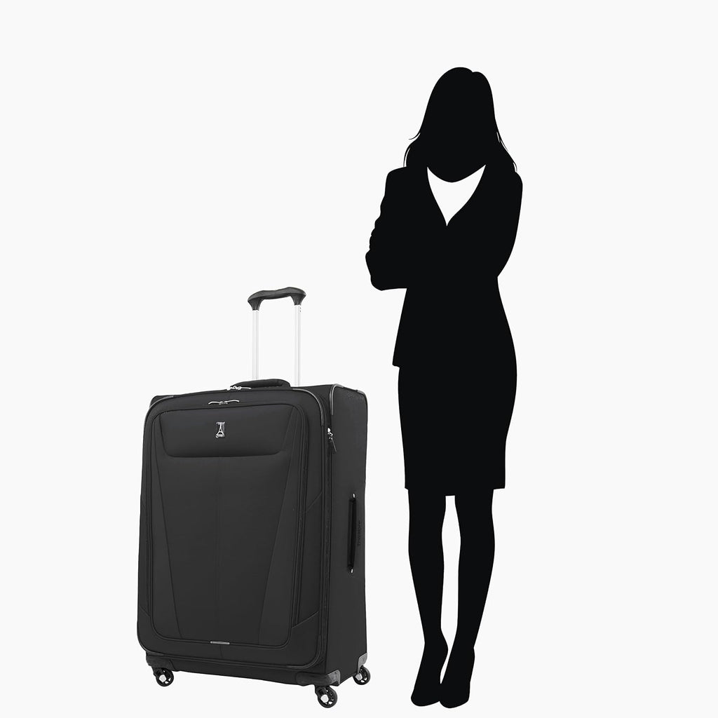 Travelpro Maxlite 5 Softside Expandable Luggage with 4 Spinner Wheels, Lightweight Suitcase, Men and Women, Black, 3-Piece Set (21/25/29)