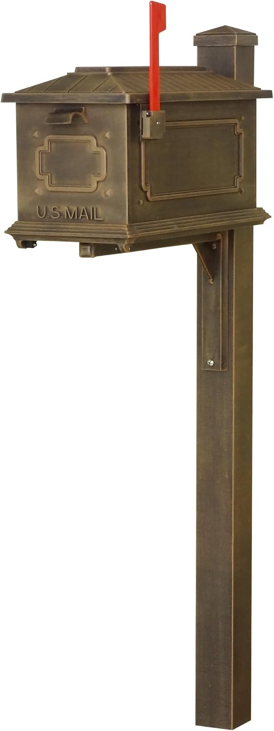Special Lite Kingston Curbside Mailbox with Wellington Post - Copper Aluminum Mailbox with Post - SCK1017_SPK720-CP