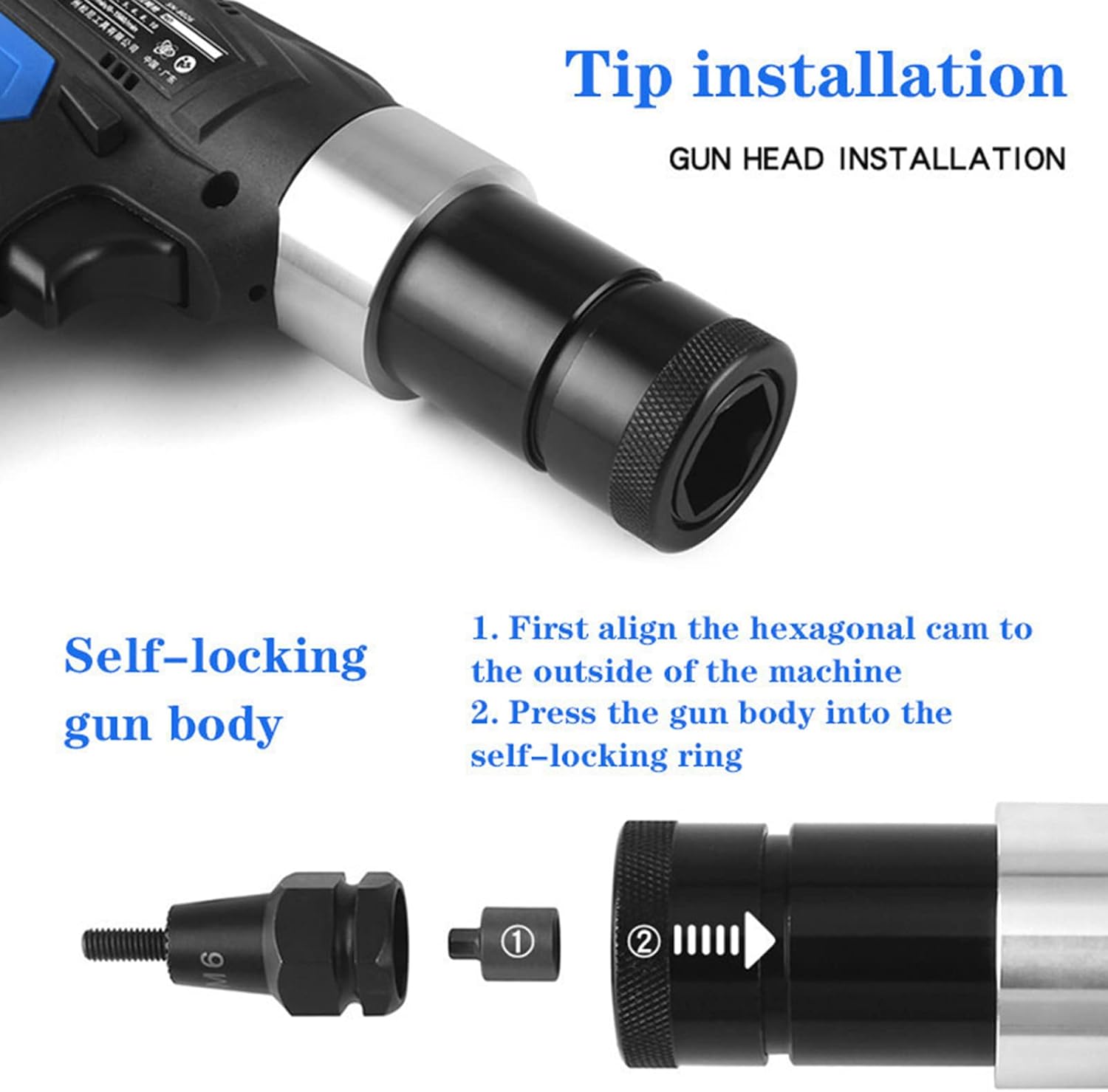 Automatic Pull Riveting Nut Gun, 26V Electric Intelligent Riveter Nut Gun/Ram Gun Rivet Tool M3-M10 with Battery