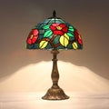 Tiffany Table Lamp, Crabapple Flower Style Stained Glass Lamp, 12X12X19 Inch Vintage Lamp, Living Room Bedroom Decor Desk Lamp