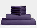 100% Egyptian Long Staple Cotton Bedsheet Set, 800 Thread Count, 6-PC Sheets Set, Plum Color, Queen Size, 15 Inch Deep Pocket of Fitted Sheet, Soft Sateen Weave Breathable