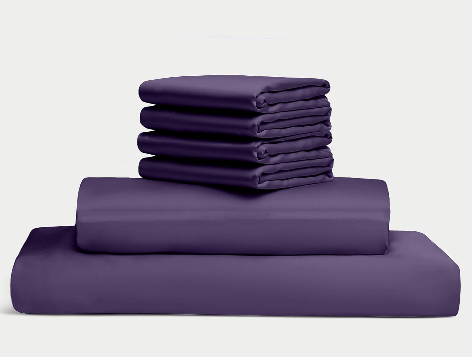 100% Egyptian Long Staple Cotton Bedsheet Set, 800 Thread Count, 6-PC Sheets Set, Plum Color, Queen Size, 15 Inch Deep Pocket of Fitted Sheet, Soft Sateen Weave Breathable