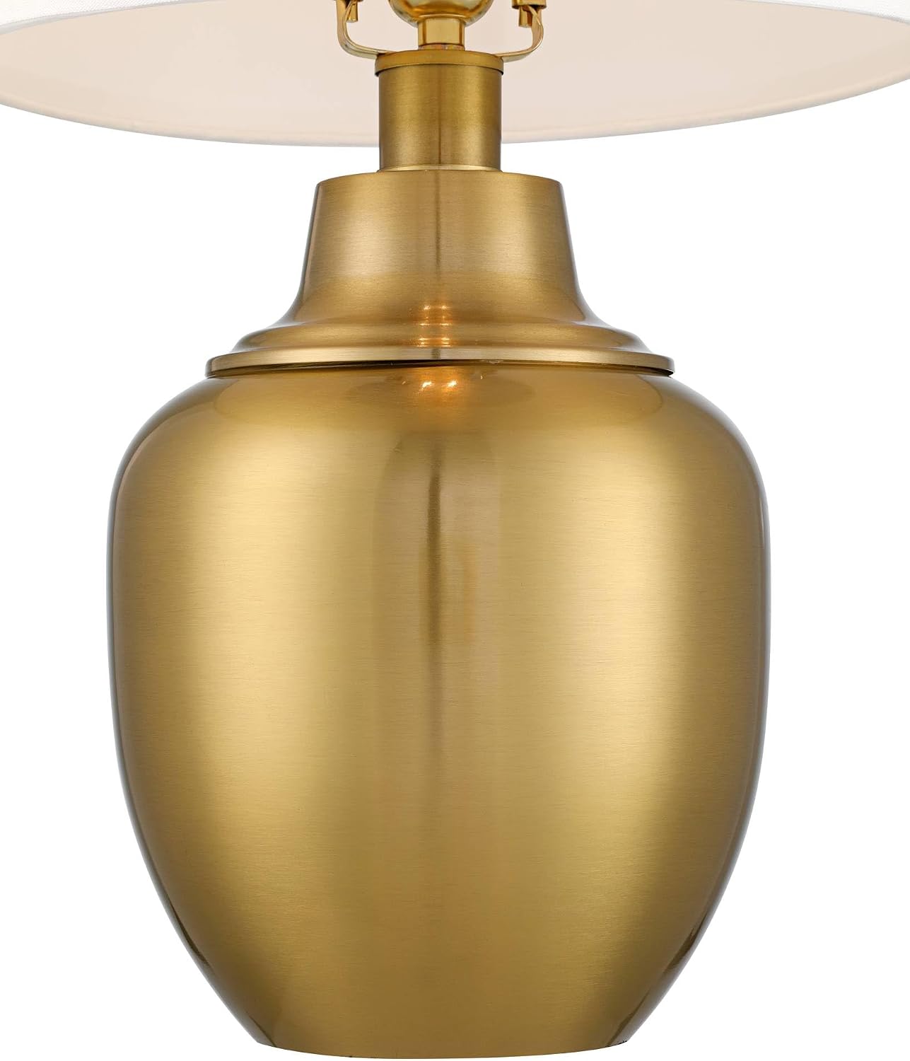 360 Lighting Becca 22' High Urn Small Modern Accent 3-Way Table Lamps Set of 2 Gold Brass Finish Metal Fabric White Shade Living Room Bedroom Bedside Nightstand House Office Home Reading Kitchen