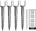 Ashman Ground Screw (4 Pack), No Dig, U-Model Screw in Post Stake - 27' Inch Long, Fits Standard 4x4 (3.5' X 3.5' Inch) Great for Mailbox Posts.