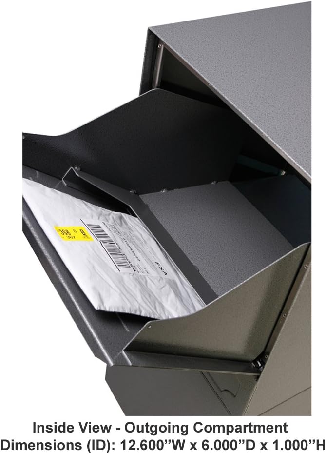 dVault® Parcel Protector Vault DVU0050 Locking Mailbox with Top Mount Above Ground Post Included (Black)